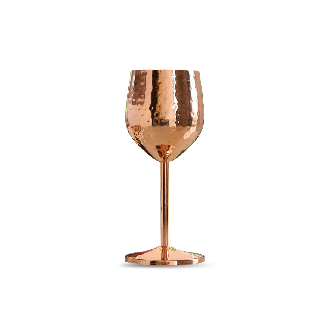 Pure Steel with Copper Plated Hammered Cocktail Glass Barware